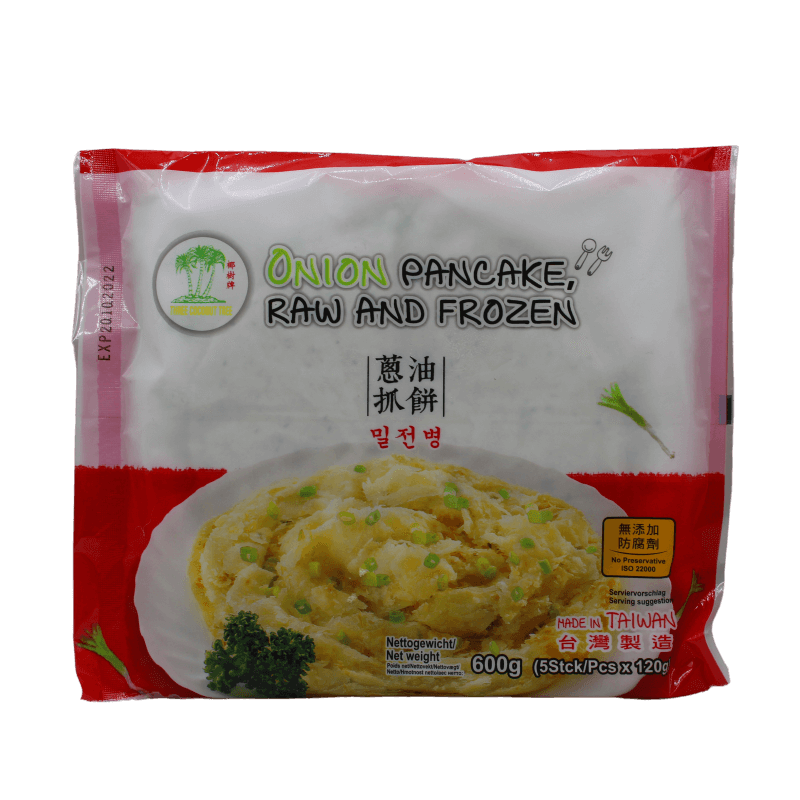 Three Coconut Tree Pfannkuchenteig, Frühlingszwiebel Geschmack, tiefgefroren 600g