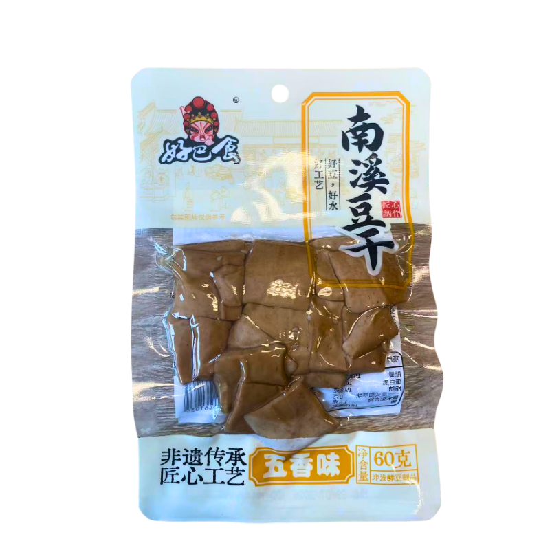 HaoBaShi Nanxi Getrockneter Tofu Snack, Fünf Gewürze Geschmack 60g