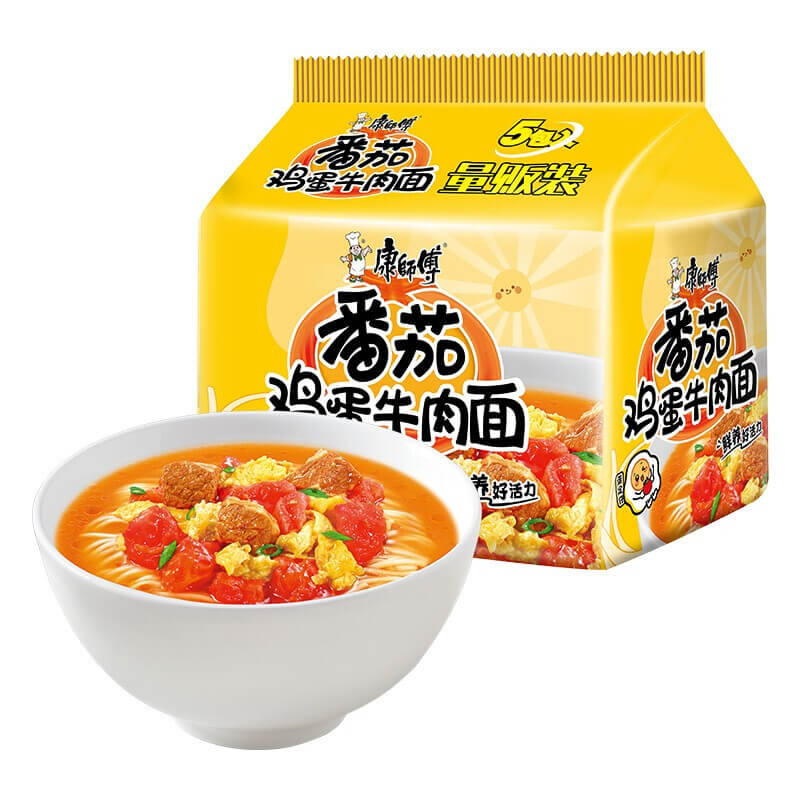 KangShiFu Instant Nudeln, Tomaten-Eier-Rindfleisch Geschmack 525g(105g*5) - Infigoo GmbH