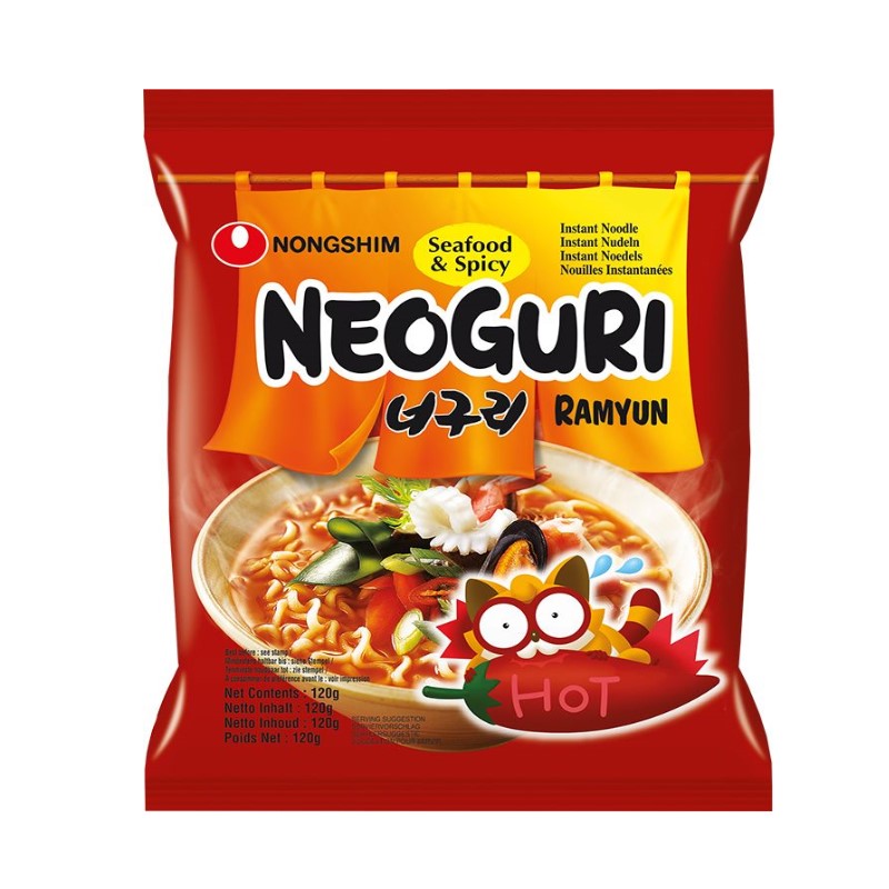(11 Pack) Nong Shim Instant Nudeln, Neoguri Ramyun, Meeresfrüchten Geschmack, scharf & würzig 1320g(120g*11)