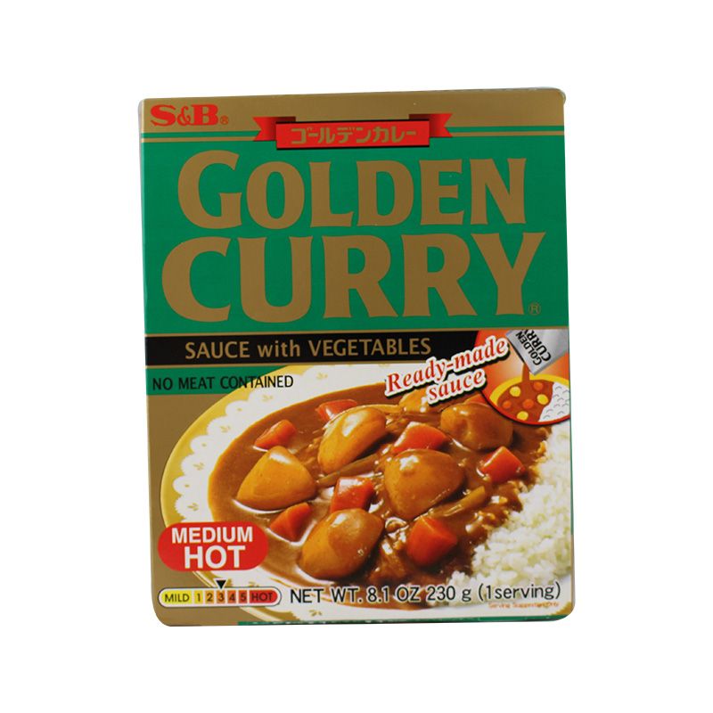 S&B Golden Curry Sauce mit Gemüse, Medium Hot 230g