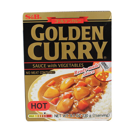 S&B Golden Curry Sauce mit Gemüse, Hot 230g