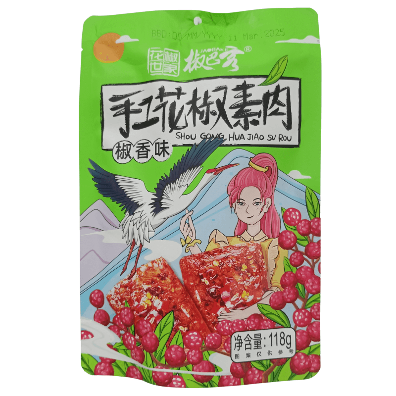 HuaJiaoShiJia JiaoBaKe Sojabohnen Snack, Wildpfeffer Geschmack 118g