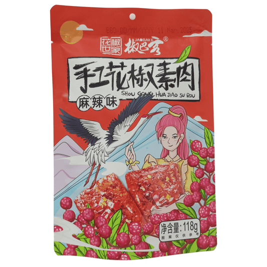 HuaJiao ShiJia JiaoBaKe Soybean Snack, Hot Spicy Flavor 118g