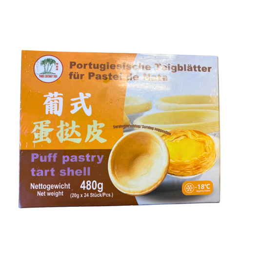 Three Coconut Tree Portugiesische Teigblätter für Nata, tiefgeroren 480g