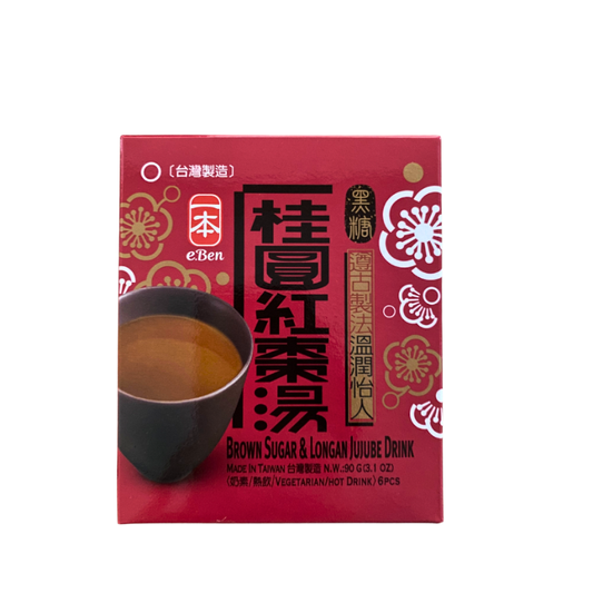 e.Ben Pulver zur Zubereitung eines Getränks mit Zucker, Longan und Jujube 90g(15g*6)