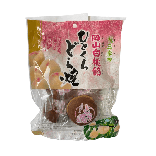 ICHIEI FOODS Dorayaki, weiße Pfirsich- und Bohnenpaste 123g