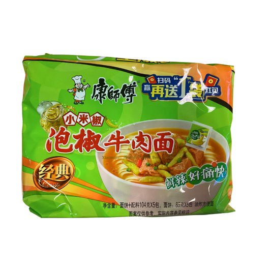 康师傅 方便面 小米椒 泡椒牛肉面 545g(104g*5)