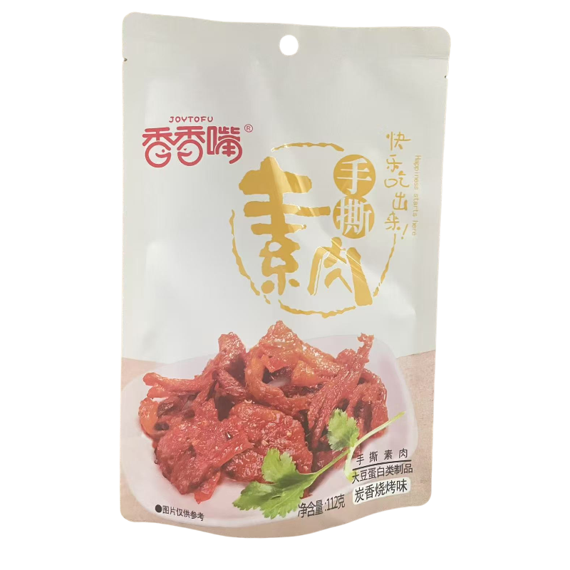 保质期 2025-04-17 香香嘴 手撕素肉 炭香烧烤味 112g