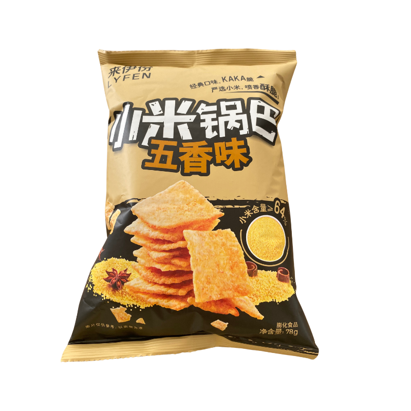 保质期 2026-07-26 来伊份 小米锅巴 五香味 78g