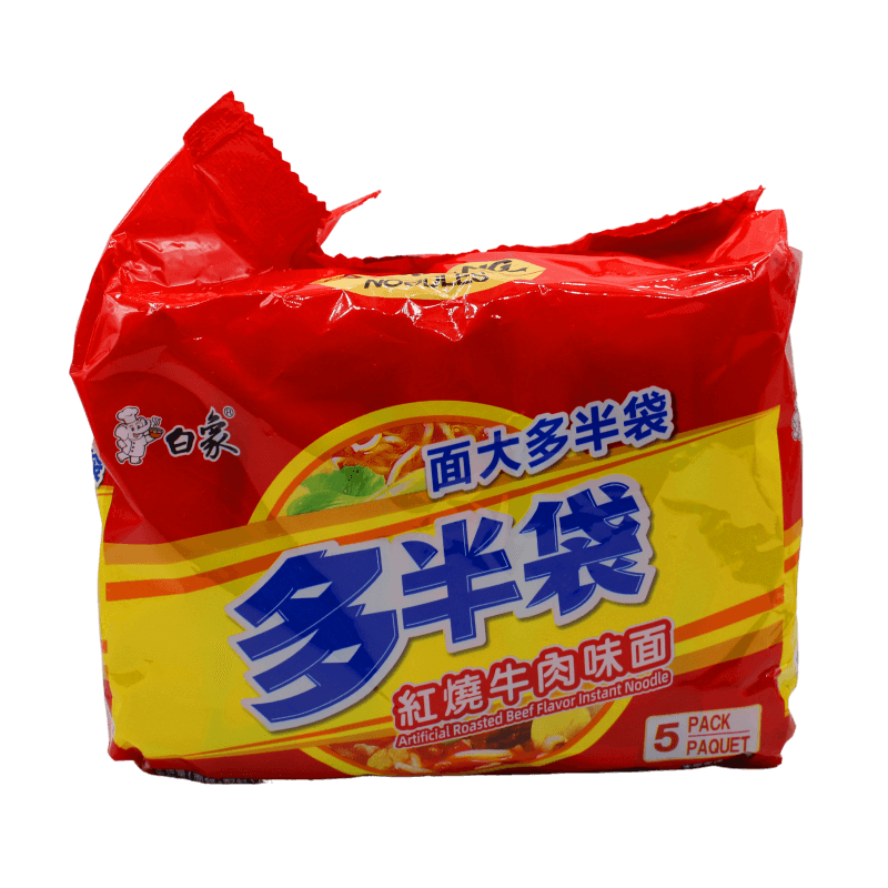 保质期 2025-04-05 白象 方便面 多半袋 红烧牛肉面 600g(120g*5)