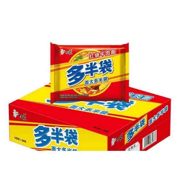 保质期 2025-04-05 白象 方便面 多半袋 红烧牛肉面 600g(120g*5)