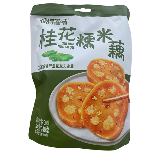OuDeLianWei Lotuswurzel-Snack mit Klebreis, essfertig 248g