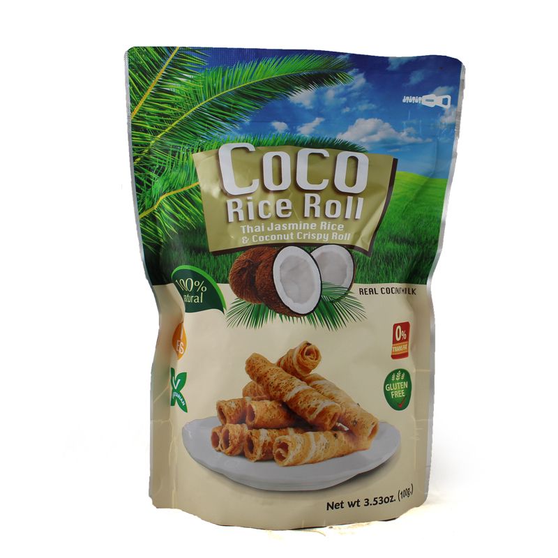 Coco Rice Roll Knusprige Kokosnussreisrolle mit Kokosnussgeschmack 100g