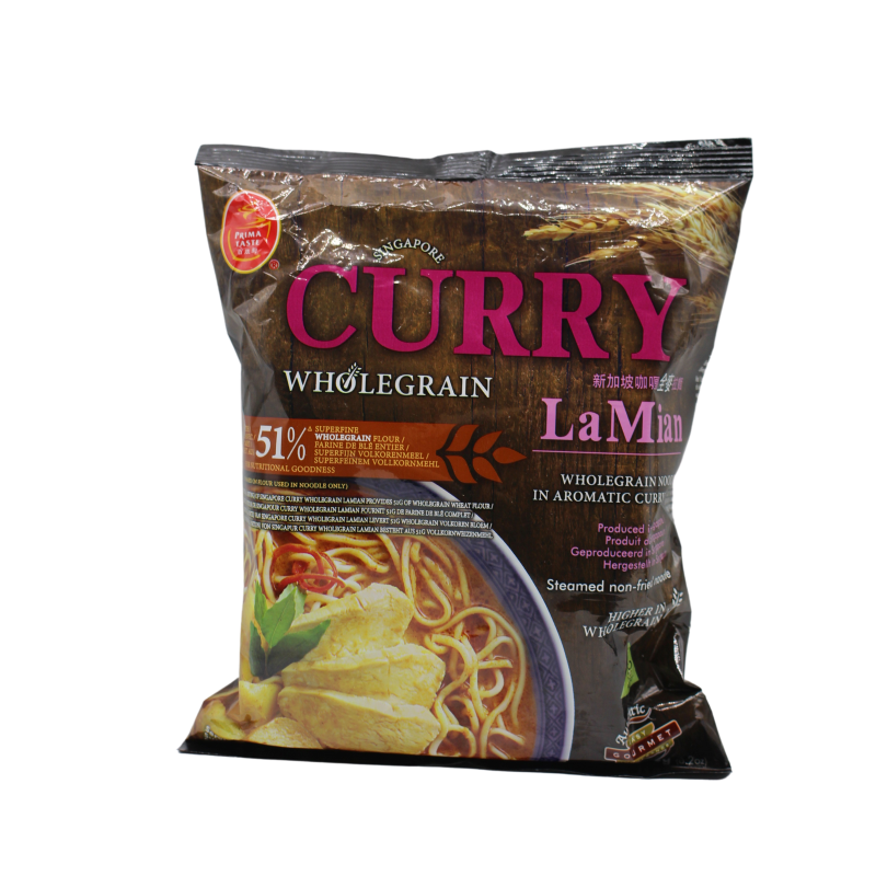 Prima Taste Instant Nudeln, Curry Lamian, Vollkornnudeln in aromatischer Currysuppe 178g